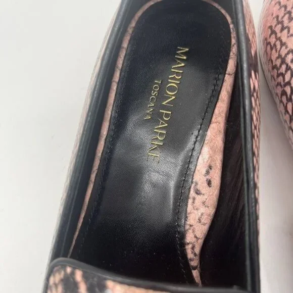 Marion Parke Caroline Snakeskin Embossed Leather Loafer in Pink Python - Size 6 - Picture 4 of 8